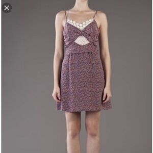 Charlotte Robson 100% Silk Floral/Lace Mini Dress - 4